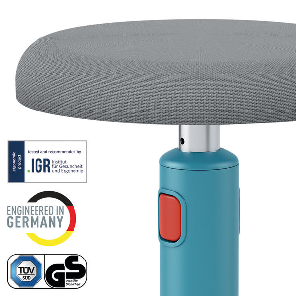Leitz Ergo Cosy Active Sit/Stand Stool 370x370x690mm Calm Blue 65180061