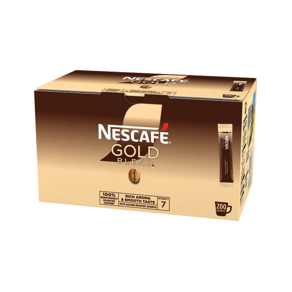Nescafe Gold Blend One Cup Sticks Coffee Sachets (Pack of 200) 12340523