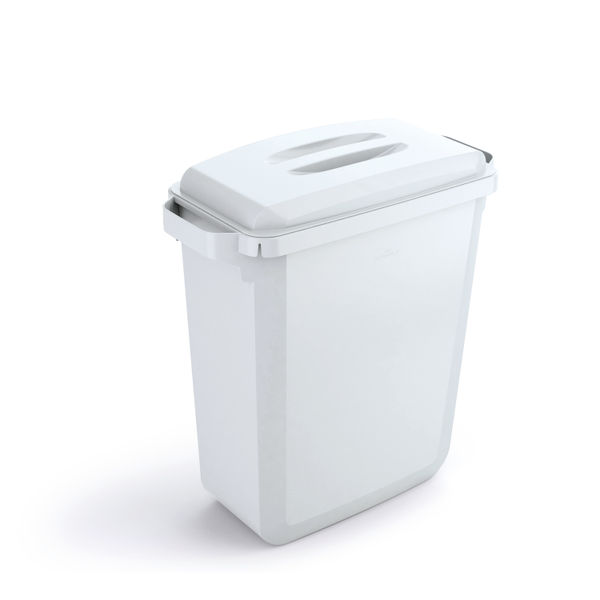 Durable Durabin Rectangular Waste Bin 60 Litre  282x590x600mm White 1800496010