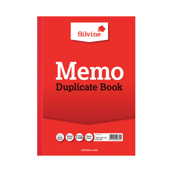 Silvine Duplicate Books A4 Memo [6 Pack] 614-T