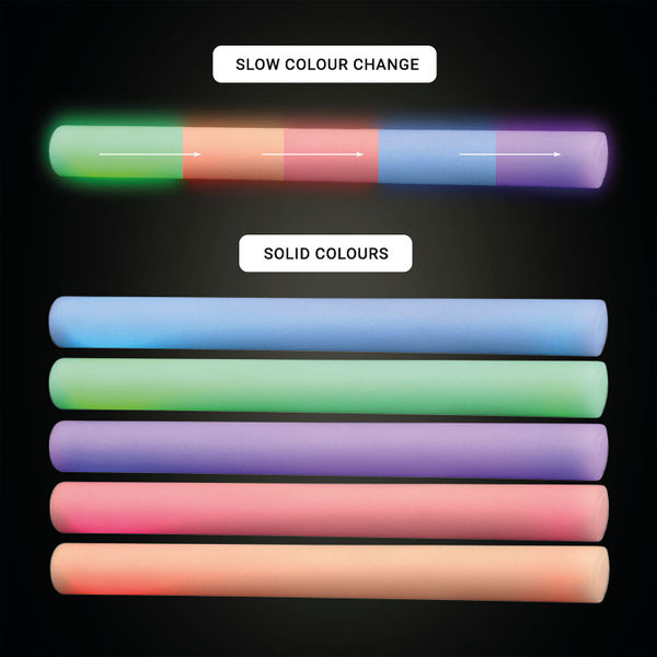 Light Up Sensory Soft Foam Batons 6 LED Light Modes 400mm (Pack of 6) SFB6