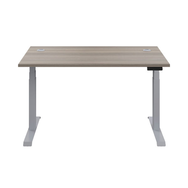 Jemini 1200mm Grey Oak/Silver Sit Stand Desk
