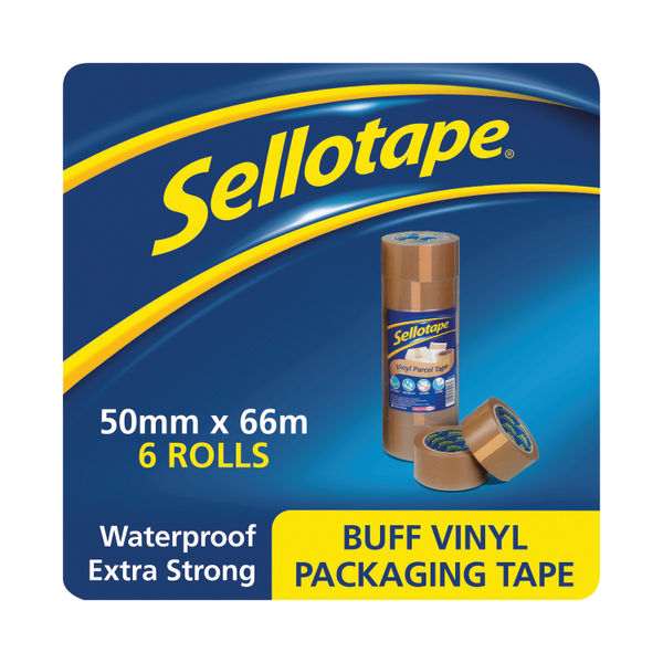 Sellotape Buff Case Sealing Tape (Pack of 6), SE0246