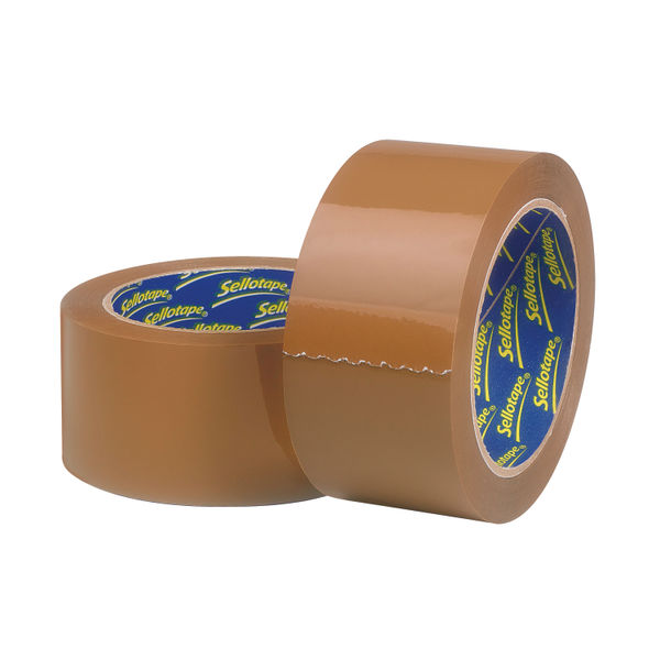 Sellotape Buff Packaging Tape (Pack of 6), SE2456