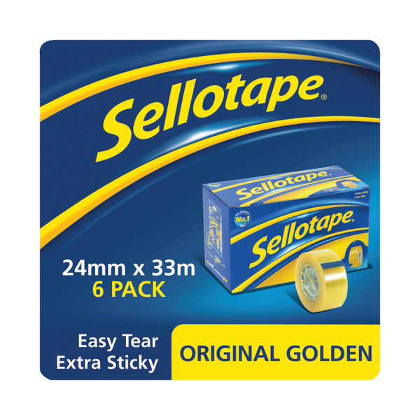 Sellotape Original Golden Tape 24mmx33m (Pack of 6) 1443254