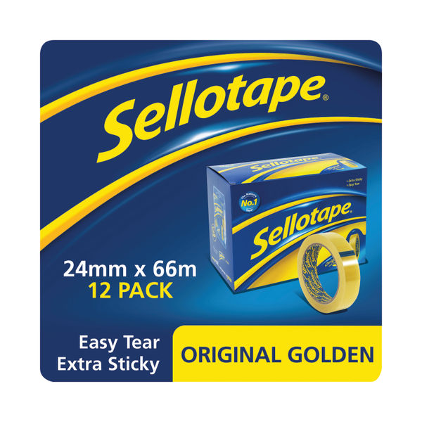 Sellotape Original Golden Tape 24mmx66m (Pack of 12) 1443268