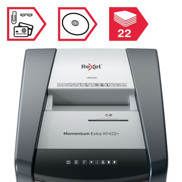 Rexel Momentum Extra XP422+ Cross-Cut Shredder 2021422XEU
