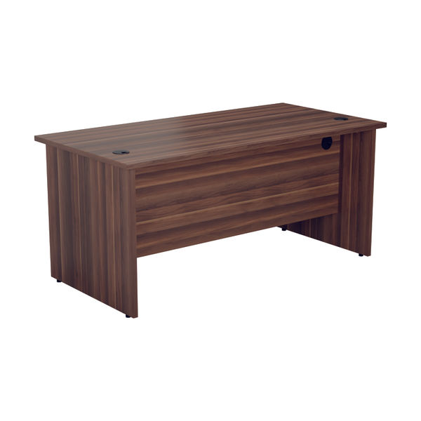 Jemini Rectangular Panel End Desk 1400x800x730mm Dark Walnut KF804451