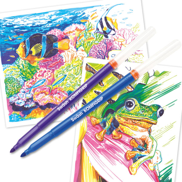 Swash KOMFIGRIP Colouring Pen Broad Tip Assorted (300 Pack) TC300BD