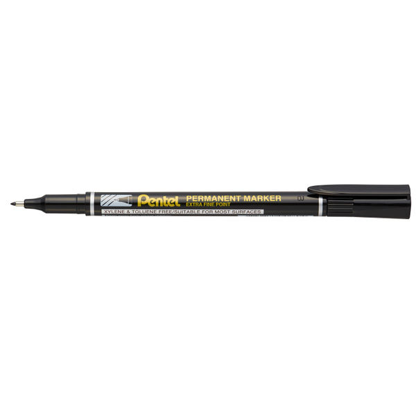 Pentel Permanent Marker Fine Black (Pack of 4) YNF450/4-A