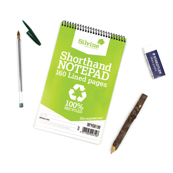 Silvine Everyday Recycled Shorthand Pad 127x203mm (Pack of 12) RE160-T