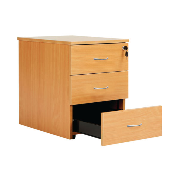 Serrion 3 Drawer Mobile Pedestal 434x580x525mm Bavarian Beech KF73518