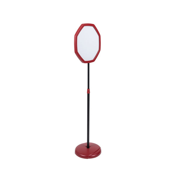 Bi-Office Red Octagonal Floor Sign Magnetic Drywipe Surface SIG08071010