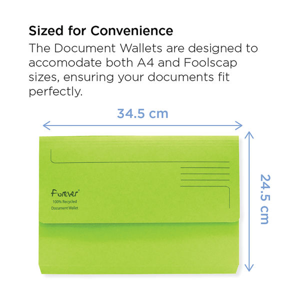 Exacompta Forever Document Wallet Manilla Foolscap Bright Green (Pack of 25) 211/5004