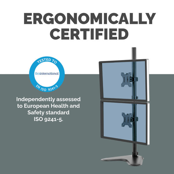 Fellowes Seasa Freestanding Dual Stacking Monitor Arm 8044001