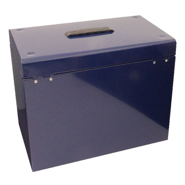 Cathedral Blue Foolscap Lockable Metal Box File HOBL