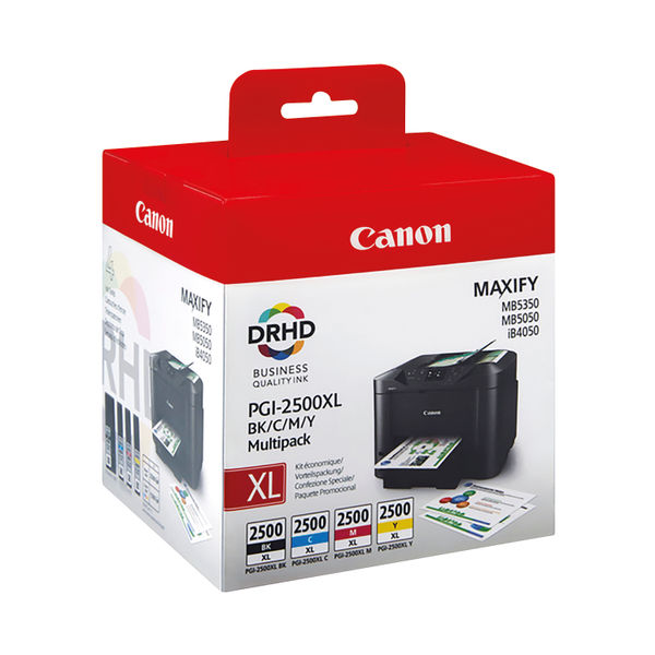 Canon PGI-2500XL CMYK High Yield Ink Cartridge - (Pack of 4)