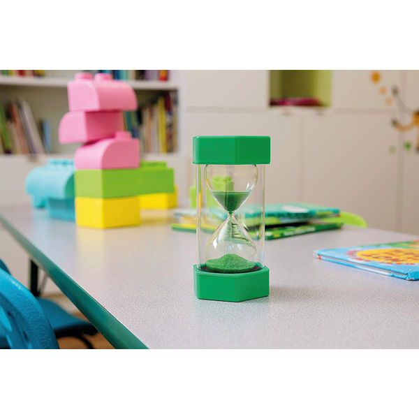Sand Timer with Matching Coloured Sand 1 Minute Green/Clear 75x75x160mm ST1