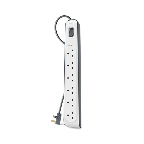 Belkin Surge Protector Extension Lead 6 Sockets 2m White BSV603AF2M