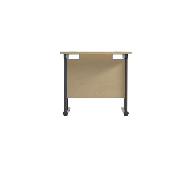 Jemini Rectangular Double Upright Cantilever Desk 800x600x730mm Maple/Black KF820345