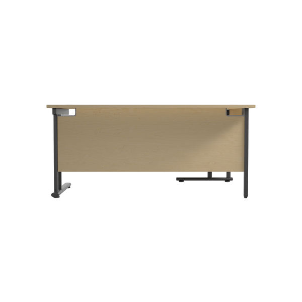 Jemini Radial Left Hand Double Upright Cantilever Desk 1600x1200x730mm Maple/Black KF820406