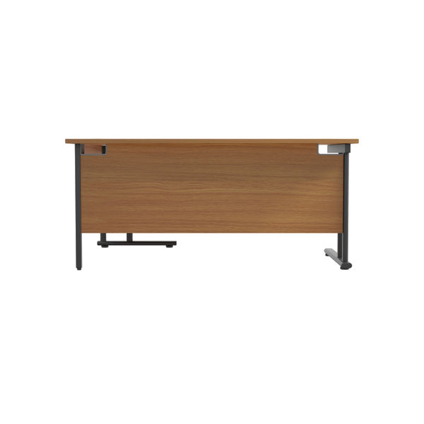 Jemini Radial Right Hand Double Upright Cantilever Desk 1600x1200x730mm Nova Oak/Black KF820475