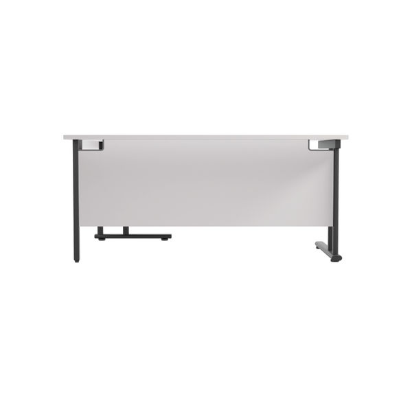 Jemini Radial Right Hand Double Upright Cantilever Desk 1600x1200x730mm White/Black KF820482