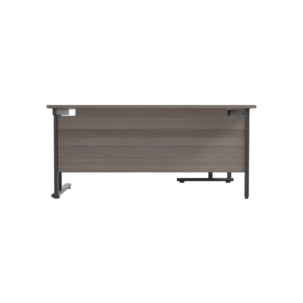 Jemini Radial Left Hand Double Upright Cantilever Desk 1800x1200x730mm Grey Oak/Black KF820512