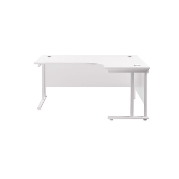 Jemini Radial Right Hand Cantilever Desk 1800x1200x730mm White/White KF807971