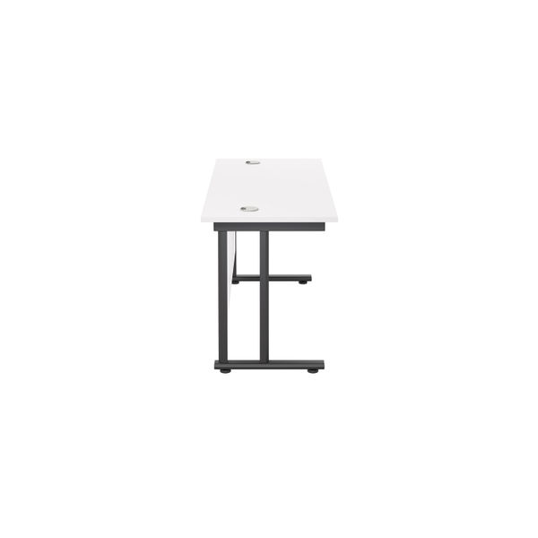 Jemini Rectangular Double Upright Cantilever Desk 1400x600x730mm White/Black KF810803