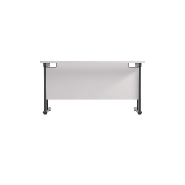 Jemini Rectangular Double Upright Cantilever Desk 1400x600x730mm White/Black KF810803