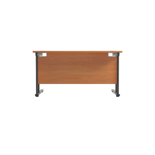 Jemini Rectangular Double Upright Cantilever Desk 1400x800x730mm Beech/Black KF810872