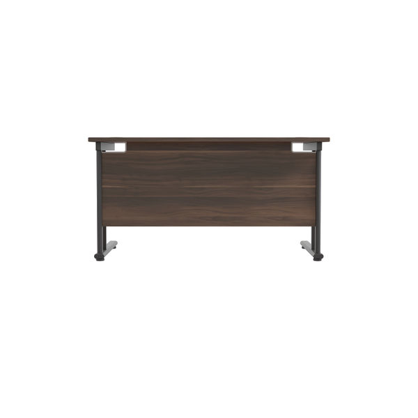 Jemini Rectangular Double Upright Cantilever Desk 1400x800x730mm Dark Walnut/Black KF810940
