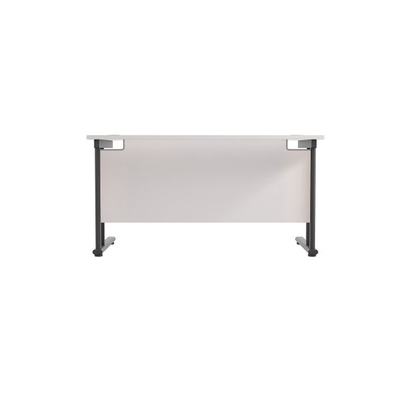 Jemini Rectangular Double Upright Cantilever Desk 1400x800x730mm White/Black KF819691