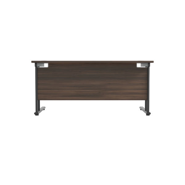Jemini Rectangular Double Upright Cantilever Desk 1600x800mm Dark Walnut/Black KF820147
