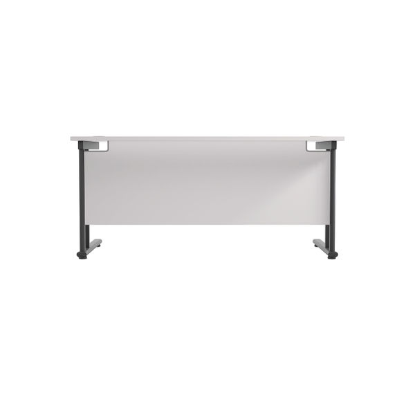 Jemini Rectangular Double Upright Cantilever Desk 1600x800mm White/Black KF820185