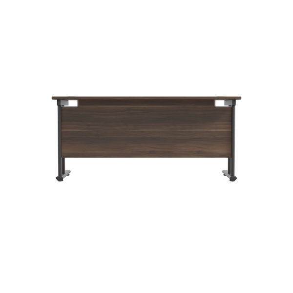 Jemini Rectangular Double Upright Cantilever Desk 1800x600x730mm Dark Walnut/Black KF820208