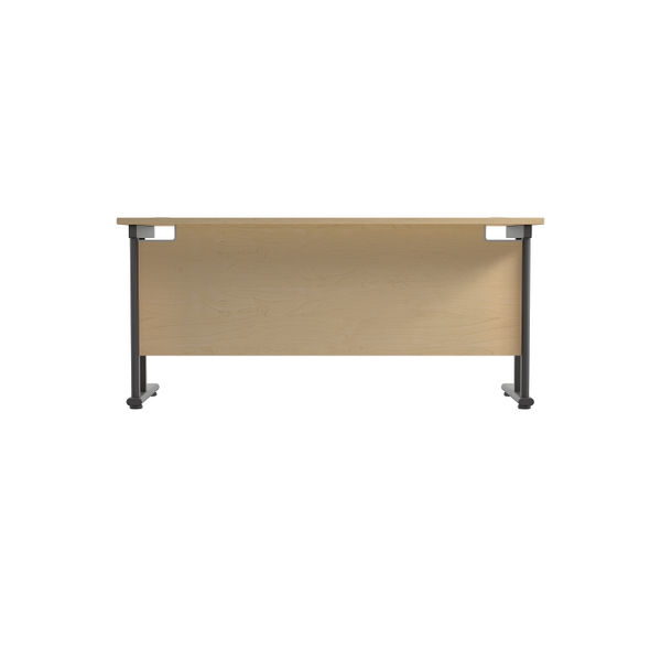 Jemini Rectangular Double Upright Cantilever Desk 1800x600x730mm Maple/Black KF820222
