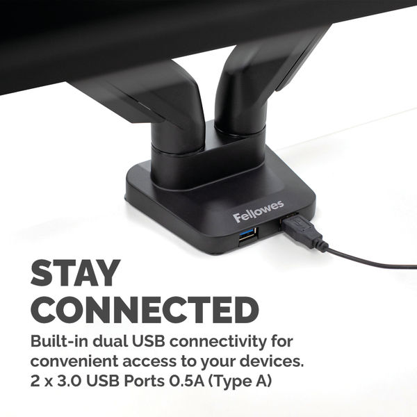 Fellowes Platinum Series Dual Monitor Arm Black 8042501