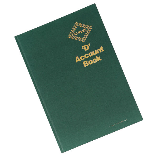 Simplex Green Hardback D Accounts Book, Full Year