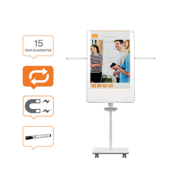 Nobo Move Meet Mobile Magnetic Flipchart Easel 680x1040mm 1915644