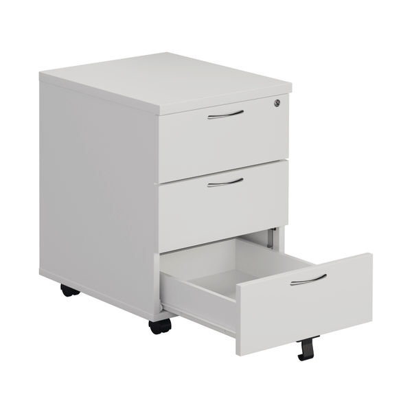 Jemini 3 Drawer Mobile Pedestal 400x500x595mm White KF74148