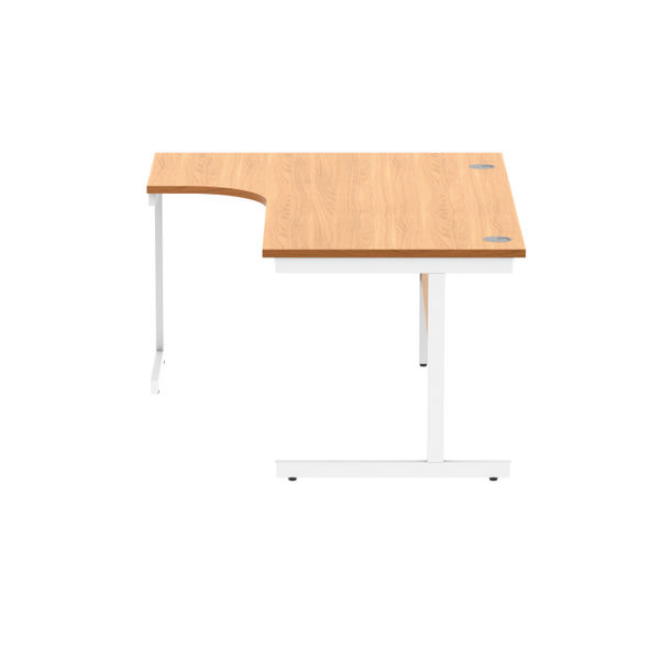 Polaris Left Hand Radial SU Cantilever Desk 1600x1200x730mm Norwegian Beech/White KF821400