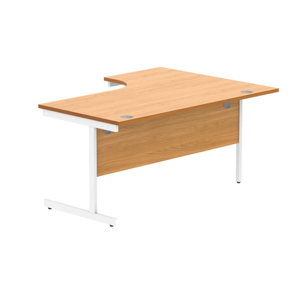 Polaris Left Hand Radial SU Cantilever Desk 1600x1200x730mm Norwegian Beech/White KF821400