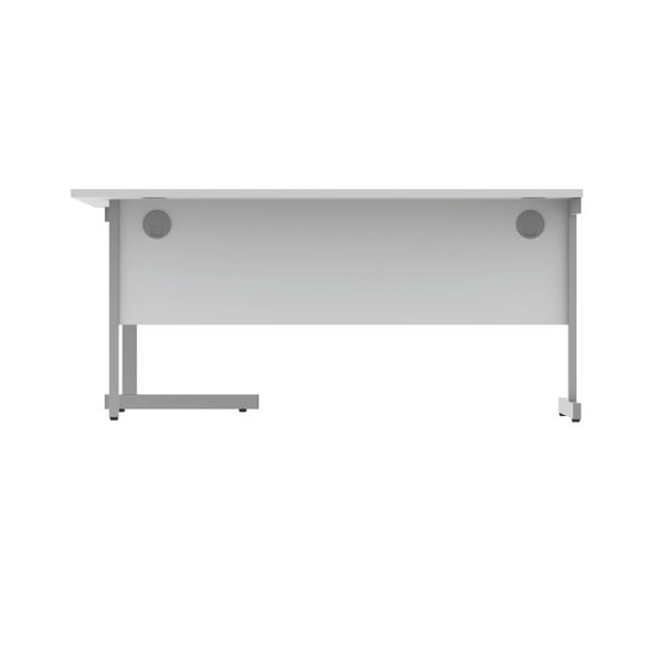 Polaris Right Hand Radial SU Cantilever Desk 1600x1200x730mm Arctic White/Silver KF821470