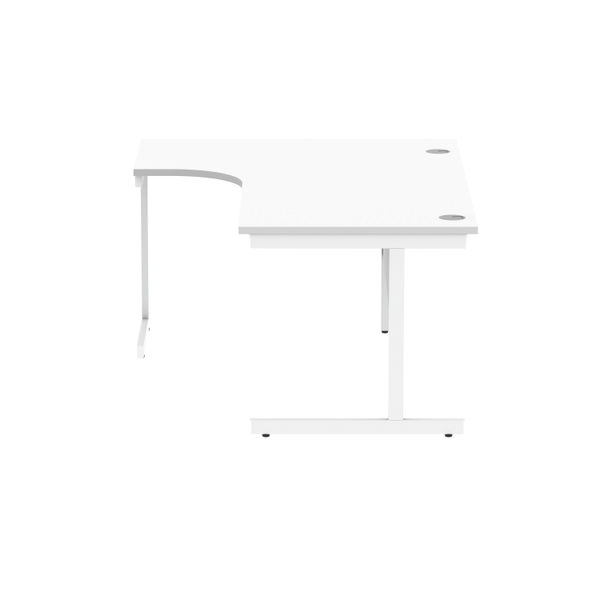 Polaris Left Hand Radial Single Upright Cantilever Desk 1600x1200x730mm Arctic White/White KF821480