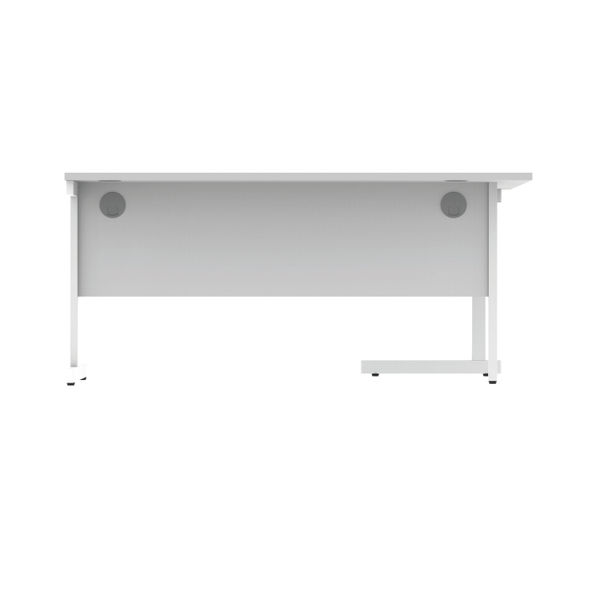 Polaris Left Hand Radial Single Upright Cantilever Desk 1600x1200x730mm Arctic White/White KF821480