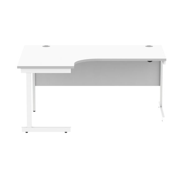 Polaris Left Hand Radial Single Upright Cantilever Desk 1600x1200x730mm Arctic White/White KF821480