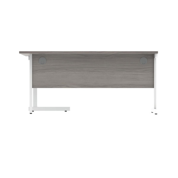Polaris Right Hand Radial SU Cantilever Desk 1600x1200x730mm Alaskan Grey Oak/White KF821530