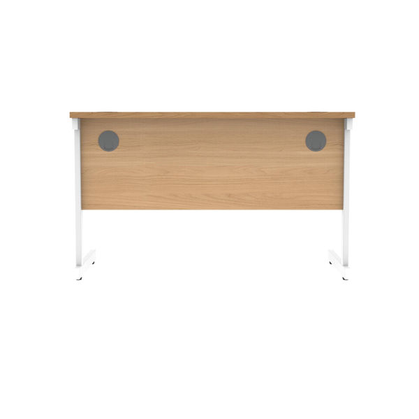 Polaris Rectangular Single Upright Cantilever Desk 1200x600x730mm Norwegian Beech/White KF821600